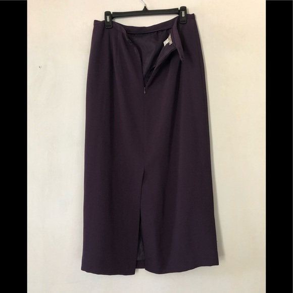 TA Travis Ayers maxi skirt size 12 pencil skirt lightweight lined eggplant tone - Picture 8 of 10